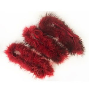 Red Color Skinny Real Raccoon Fur Trims